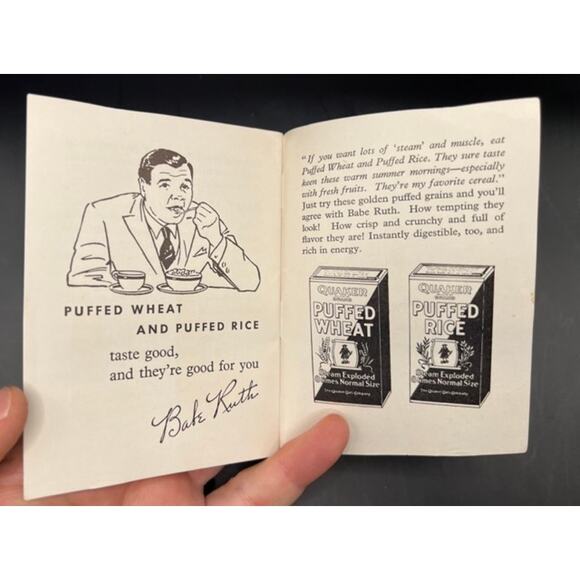 1930's How to Play the Outfield by Babe Ruth Booklet Quaker Oats New York Yanks - Picture 2 of 5